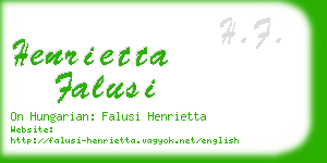 henrietta falusi business card